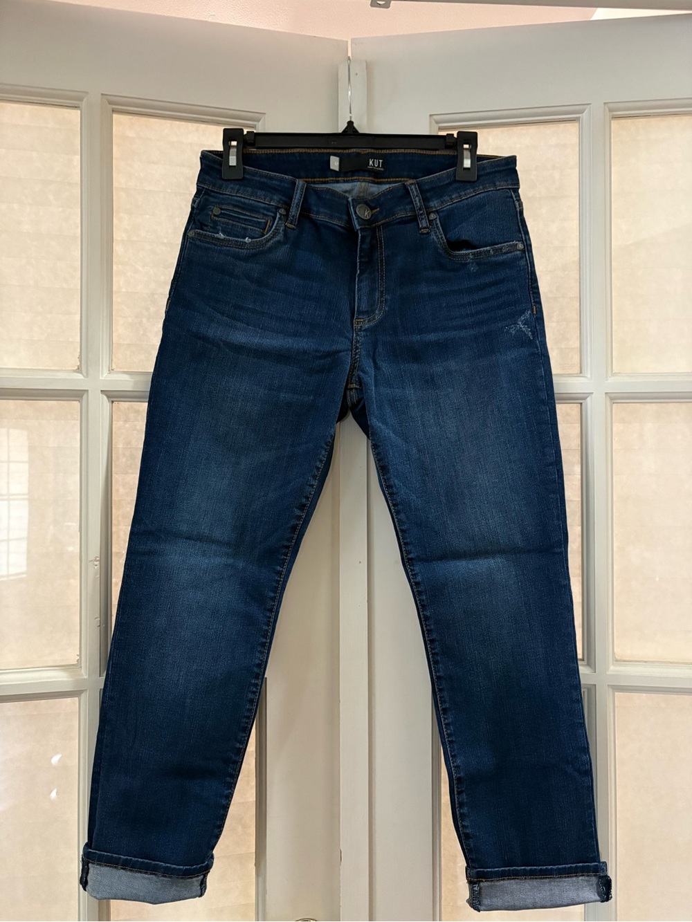 Kut from the Kloth Women’s Boyfriend Jeans in Dark Indigo Blue
